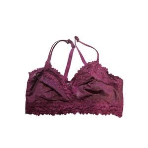 Savage X Fenty Bra Bralette Purple Swiss Dot Lace Size 1X unlined wireless